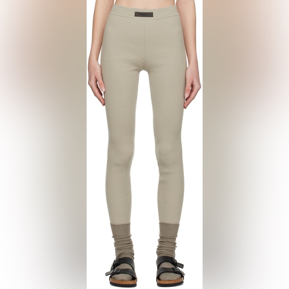 NWT The Fear Of God ESSENTIALS Ribbed Leggings in Seal Grey Size XS